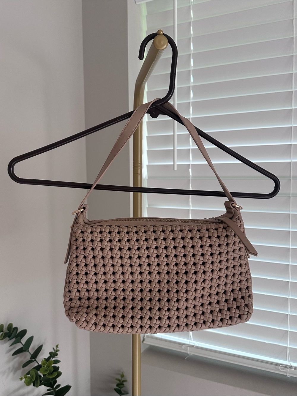Urban Expressions Woven Shoulder Bag With Crossbody Strap
